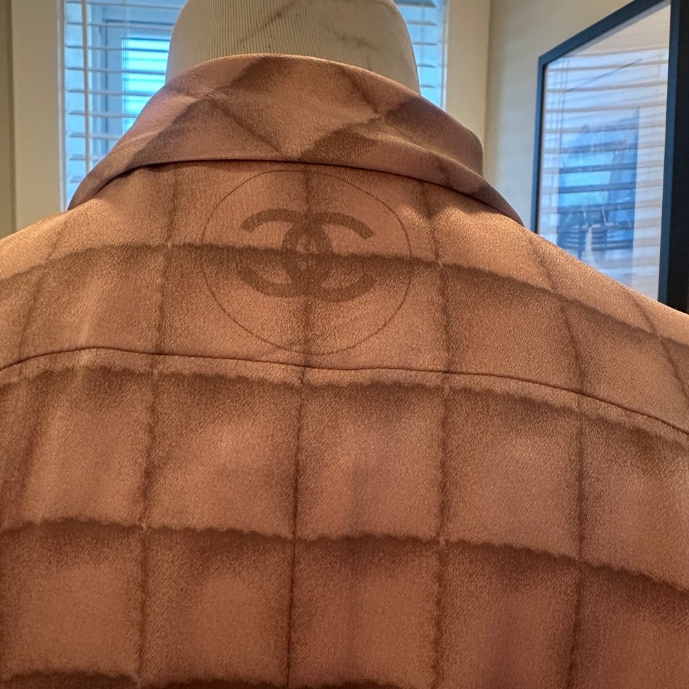 Vintage Chanel Pink Plaid Shirtdress sz 40 - Picture 8 of 14